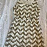 Charming Charlie Cream & Gray Chevron Sleeveless Dress Photo 5