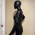 Genuine sheepskin leather jacket coat trench biker slim crop jacket motorcycle Black Size M Photo 5