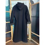 MDP Mario De Pinto Long Wool Maxi Coat Hooded Black USA Made Faux Fur Trim Size XL Photo 3