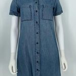 Madewell  Women’s Chambray Frayed Hem Button Down Shirt Dress Women XXS Photo 2