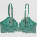 AUDEN TEAL UNLINED LACE BALCONETTE PLUNGE BRA — 32B Green Size 32 B Photo 1