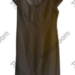 Evan Picone  Black Sheath Dress V-Neck Cap Sleeve Photo 0