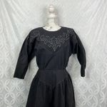 PG Collections Western Style Black Denim Dress with White Embroidery Size 10 Photo 6