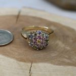 Solid 14K Yellow Gold Pink Green Yellow Blue Pastel Sapphire Ring sz 8.25 Photo 0