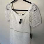 EXPRESS White Off The Shoulder Crochet Lace Midi Pencil Dress XS NEW Photo 7