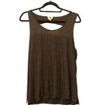 One Clothing Women's Sleeveless Pleated Gray Tank Top With Fringe Size M Photo 0