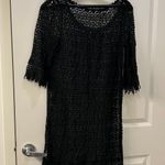 Sheer lace bikini cover up dress 3/4 sleeve Black Photo 0