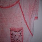 Seven7  M Coral Red Thin Embellished Top Photo 4
