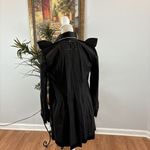 Iz Byer California Black Trench Jacket S Padded Shoulder Pockets Button Front Photo 9