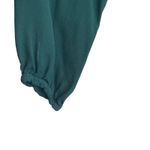 ZARA  WomenPleated Ruffle‎ Top XS Forest Green Sheer Button Up Fairy Whimsy Boho Photo 6