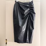 ZARA  RUCHED FAUX LEATHER skirt with slit Small Photo 2