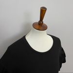 Bobeau Top Shirt Tunic Ruffle Bell Sleeve Crocheted Peasant Romantic Black Photo 8