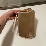 Nordstrom NWT |‎  women’s gold wristlet metallic makeup bag purse zip accessory Photo 1