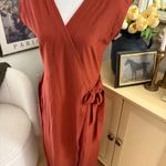 Eileen Fisher  Deep Pekoe Washable Crepe Wrap Front Jumpsuit Size XS Photo 3