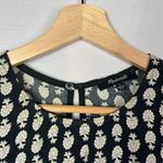 Madewell  Black & White Bloomstamp Ruffle Tank Top S Photo 4