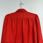 St. John  Red Houndstooth Silk Button Down Blouse Sz 6 Photo 6