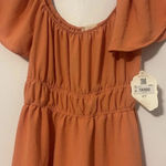 Altar'd State ALTAR’D STATE peach orange ruffle sleeve short dress NWT Photo 3