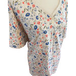 bobbie brooks woman short sleeve v neck floral womens plus size 26 White Photo 0