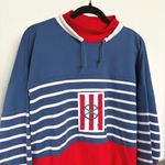 American Vintage Vintage 90s Nautical Patriotic Mockneck Sweatshirt Fourth of July Lake Large Photo 1