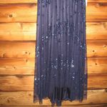 Mac Duggal  9192 Woman’s Blue Sequined High Neck Flutter Sleeve A Line Gown Photo 8