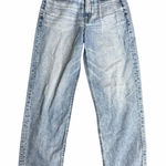 American Eagle  Super High-Rise Baggy Straight Rhinestone Jeans Size 6 Photo 0