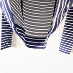 Cabana Life Stripe Long Sleeve Zipper Swim Top in Blue White Photo 6