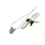 Golden needle candle long necklace and metal gold toned cuff bracelet set Photo 7