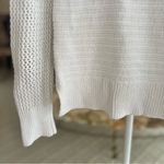 Tahari  Sweater Crewneck Open Knit White Long Sleeve XS Preppy Classic Casual Photo 4