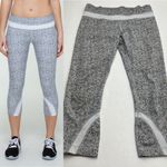 Lululemon  Run Inspire Crop II Black Grey White Speckled Capri Legging Size 6‎ Photo 3