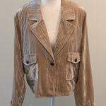 Mystree NWT  Beige Cropped Velvet Jacket Sz M Photo 0
