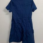 J.Crew NWT $130  Blue Drop Waist Poplin Knee Length Ballet Neck Dress XS Photo 2