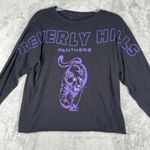 John Galt  Shirt Womens One Size Washed Black Purple‎ Panther Raglan Tee Casual Photo 4