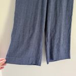 J.Jill Linen Women’s Jenna Stretch Belted Wide Leg Crop Pants Blue Size Small Photo 7