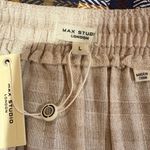 Max Studio plaid Beige linen mix A-Line Semi Wrapped Skirt NWT Photo 3