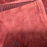 Vtg I.V.Y Burgundy Suede & Ribbed Knit Zip Vest Floral Embroidered Size M Red Size M Photo 15