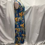 Mama Hawaii beachwear Floral Sleeves‎ Maxi Dress Women Small Vacation Resort Blue Photo 6