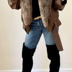 Vintage 1980s Flemington Furs Oversized Leather and Fur Winter Coat Size L Photo 8