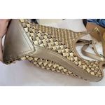 Cole Haan Genevieve Woven Leather RARE Diamond Weave Tote Hand Bag Purse Photo 8
