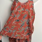 Japna  Lounge Womens Matching Set Pajama Sz XL Tank Top Shorts Satin Lace Trim Photo 3