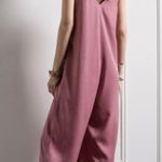 Moon River Buckled Jumpsuit In Mauve Photo 11