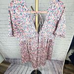 Lulus floral silky babydoll mini dress w/ tie back size small Pink Photo 10