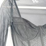 Princess Polly  Womens Black Sheer Mesh Corset Bustier Long Sleeve Bodysuit US 2 Photo 5