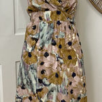 Theory  Babydoll Flowy Y2K Moonstone Floral Watercolor Silk Galila Dress Sz‎ 4 Photo 0