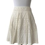 Banana Republic NWT  Cream A-Line Lined Pleated Eyelet Skirt with Pockets 6 Photo 12