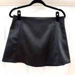 ZARA  Satin Mini Skirt Stretch Black sz Large Photo 2