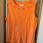 Christopher & Banks  Orange Floral Tank Top xl Photo 0