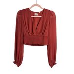 Wilfred  Aritzia Wistful Rosy Red Blouse Photo 0