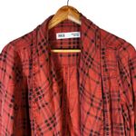 BKE  Plaid Utility Jacket Womens M Red Grunge Boho Western Drawstring Casual Photo 1