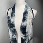 Sami & Jo Sami Jo Vest Duster S Velvet Burnout Gray Black Floral Fairy Grunge Whimsigoth Photo 2