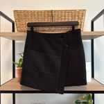 CAbi Black Jacquard Swathe Asymmetrical Mini Wrap Skirt Style 926, XS Photo 1